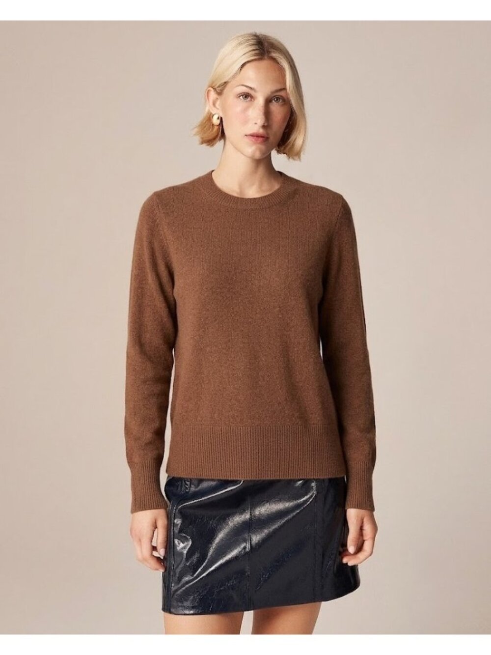NWT J.Crew BA400 Cashmere Classic-fit Crewneck Sweater in Heather Hazelnut XL